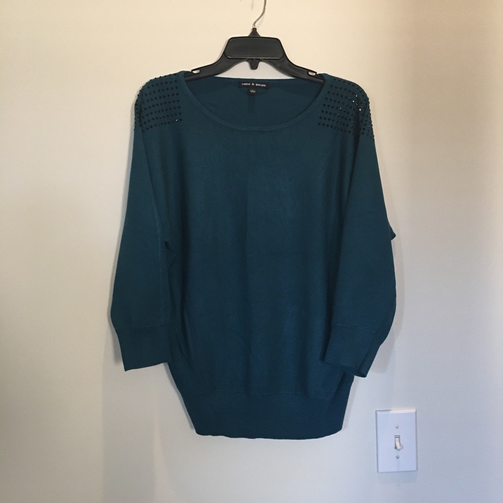 Cable & Gauge Aqua Black Sparkle Shoulders L